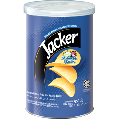Jacker Chips 110gm Sour Cream & Onion Potato Chips