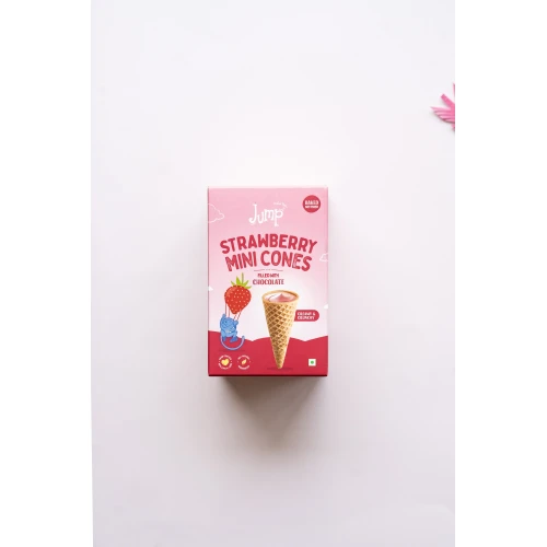 Make The Jump Mini Cones Strawberry Filled Cones 35g