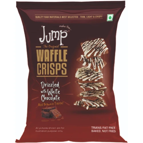 Make The Jump Waffle Crisps Drizzled with White Chocolate 25g