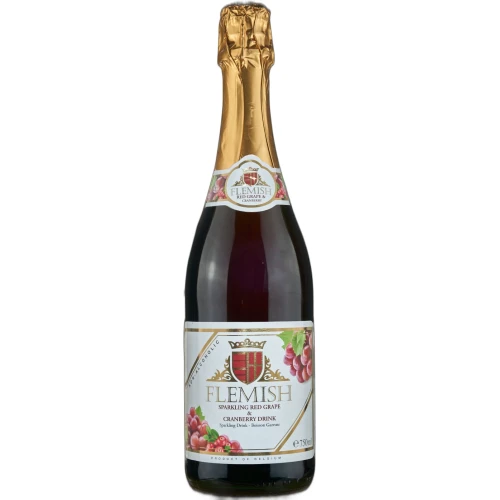Flemish Sparkling Non-Alcoholic Red Grape and Cranberry Drink -750ml