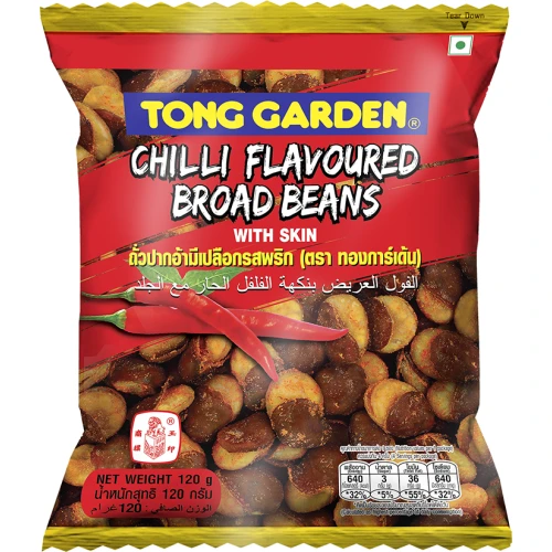 Tong Garden Chilly Flavoured Broad Beans Crispy Snack with Garlic, Chili & Onion 120g