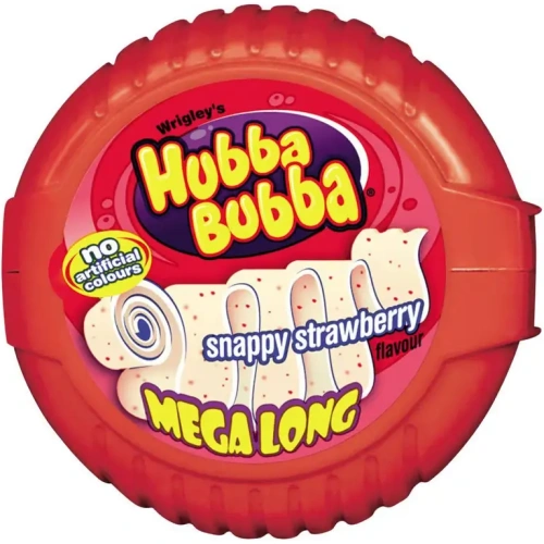 Wrigley's Hubba Bubba Snappy Strawberry, Mega Long 56g