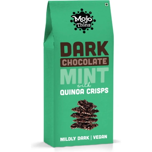 Mojo Thins Mildly Dark Chocolate Mint with Quinoa Crisps, 108g