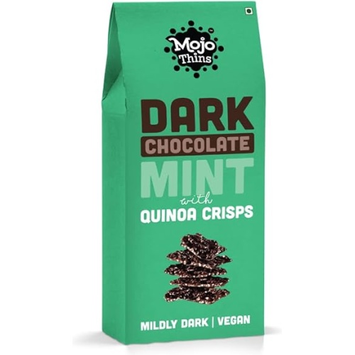 Mojo Thins Dark Chocolate Mint with Quinoa Crisps (Vegan, Portion Controlled) - 108g