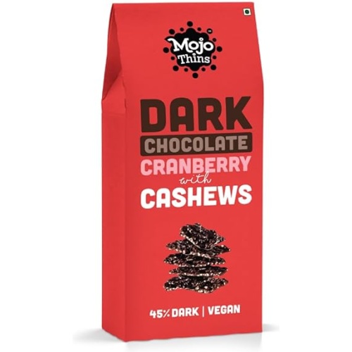 Mojo Thins 45% Dark Chocolate Cranberry with Cashews -108g
