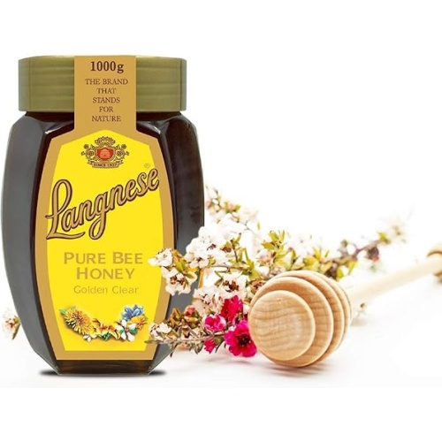 Langnese 100% Pure Golden Clear Honey, 1kg, Raw Bee Honey