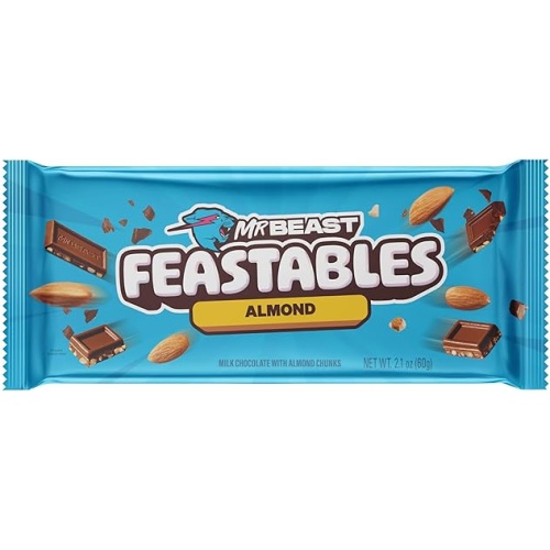 Mr.Beast Feastables Almond Milk Chocolate With Chunks Smoothness Delicious Texture Bar 35Gm