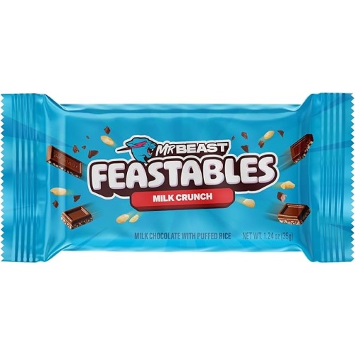 Mr.Beast Feastables Milk Crunch Chocolate Creamy Delicious Smoothness Texture Bar Bar 35Gm