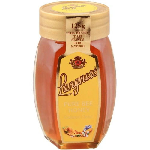 Langnese 100% Pure Golden Clear Honey, 125g, Raw Bee Honey