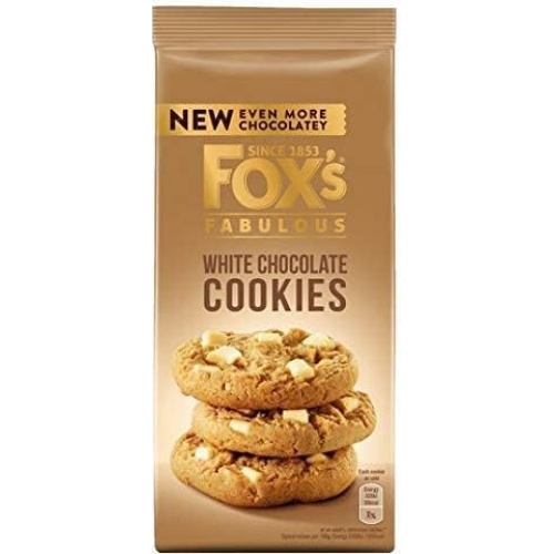 Fox Fabulous Rich & Creamy White Chocolate Cookies With Deliciously Buttery Taste 180gm